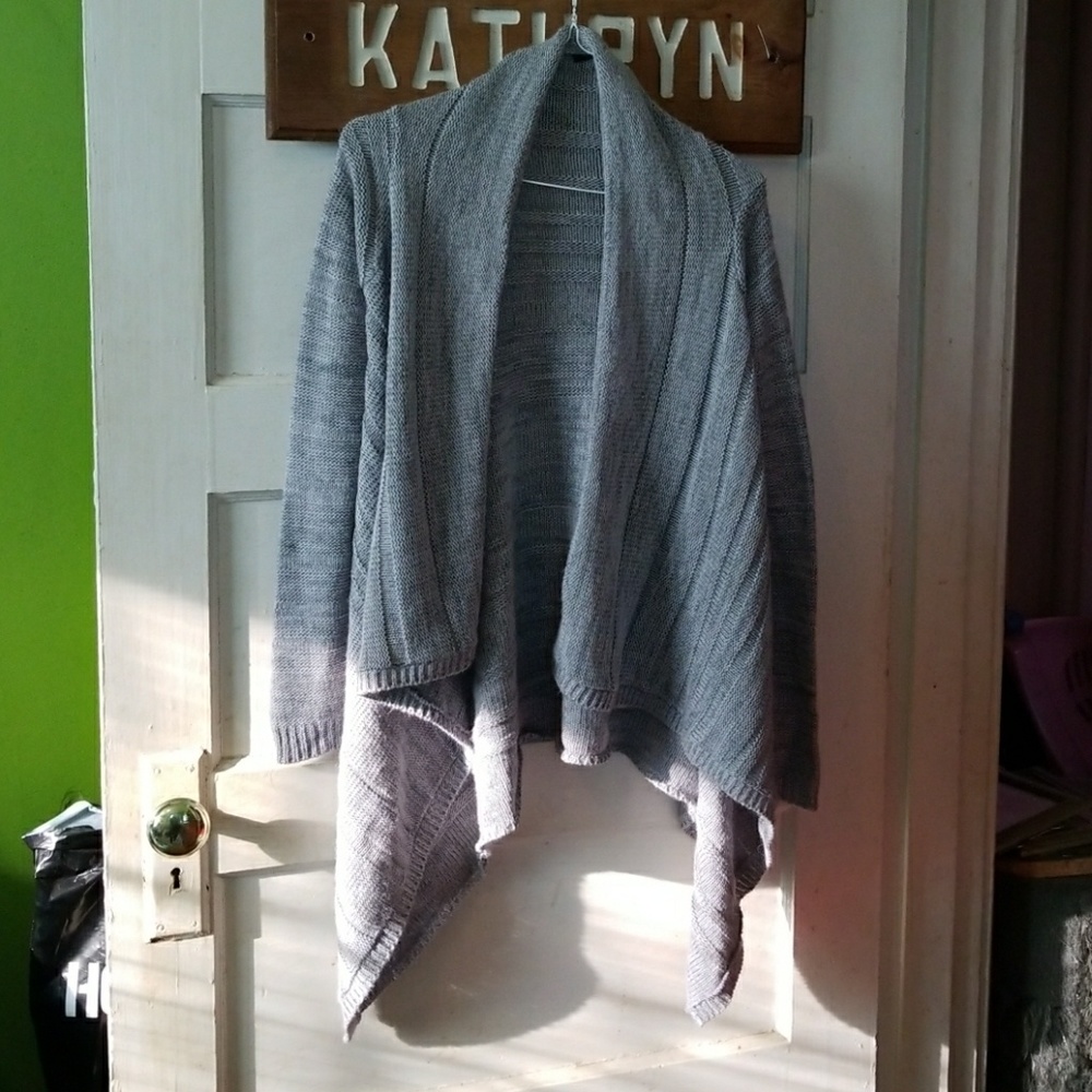 Grey high-low cardigan